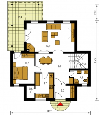 Floor plan of ground floor - KLASSIK 147